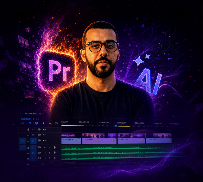 كورس المونتاج بـ Adobe Premiere Pro مع تقنيات الـ AI